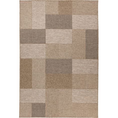 Tapis patchwork naturel gris robuste intérieur extérieur - 290 x 200 cm (1/5)