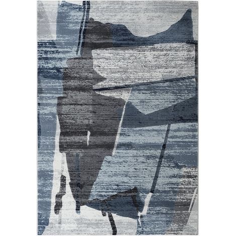 Tappeto moderno astratto rettangolare in polipropilene Double BLU008