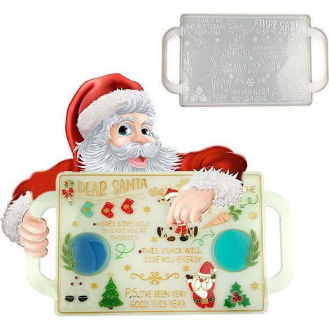 DIY-Weihnachtstablett aus Silikon mit Griff, Harzform (Beutel, 1 Stück) 5682 weiß (1/5)