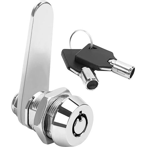 16mm Serrure à came tubulaire filetée avec clés différentes, serrure de boîte aux lettres serrures de porte verrous de tiroir verrous de armoire meuble verrou placard verrou casier