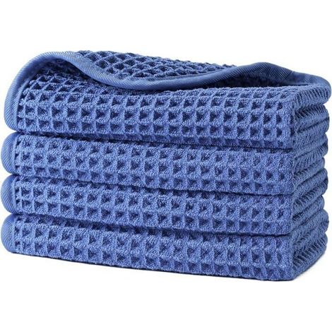Gant De Toilette - Microfibre 430 G M2 - Tissage Gaufré - 33 X 33 Cm - Rose - Lot De 4 (1/5)