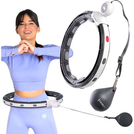 Magnetischer gewichteter Hula Hoop mit Zähler, Schwarz