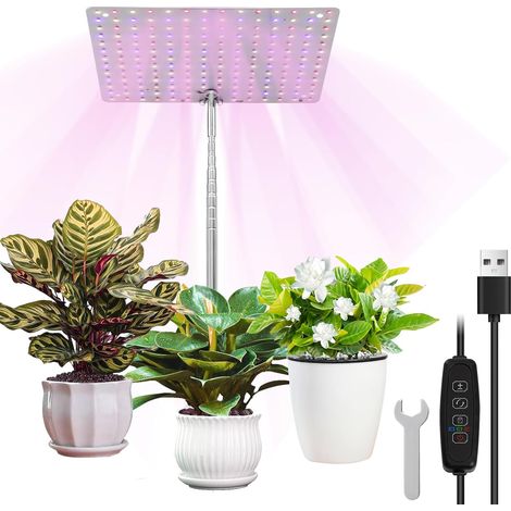 Full Spectrum LED Plant Lamp for Indoor Plants 178 LEDs Grow Light Height Adjustable from 28 to 150 cm 3/9/12H Timer for Indoor Plants, Seedlings, Succulents (1/5)