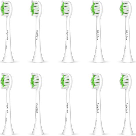 Têtes de brosse à dents de rechange compatible avec Sonicare - Brossettes compatibles avec HealthyWhite, EasyClean, Lot de 10 - Blanc (1/5)