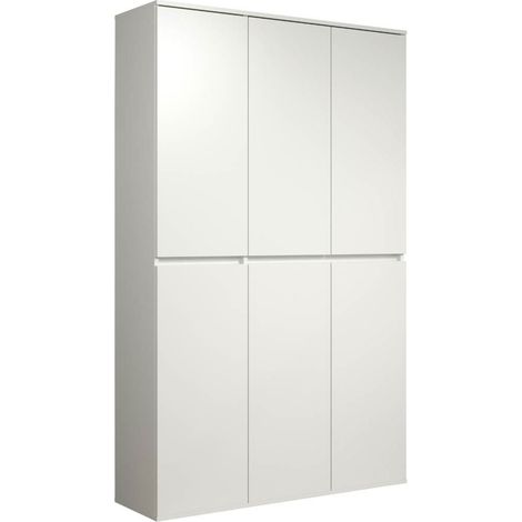 Les Tendances – Armoire de rangement 6 portes – Panneaux mélaminés blanc brillant – Dimensions L 111 x P 34 x H 191 cm – Fabrication allemande (1/5)