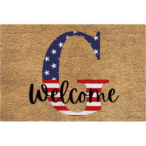 Tapis De Seuil - Tapis D'Entrée Extérieur Intérieur - Motif Patriotique 4 Juillet - Rouge Blanc Bleu - 45 x 75 cm - 1 Pièce (1/3)