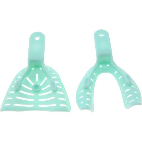 6 pièces plateaux d'empreintes dentaires en plastique multicolores pour matériaux dentaires (1/5)