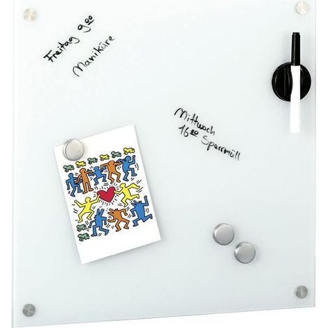 Zeller MEMO Magnettafel Glas Weiß 40x40 cm (1/2)