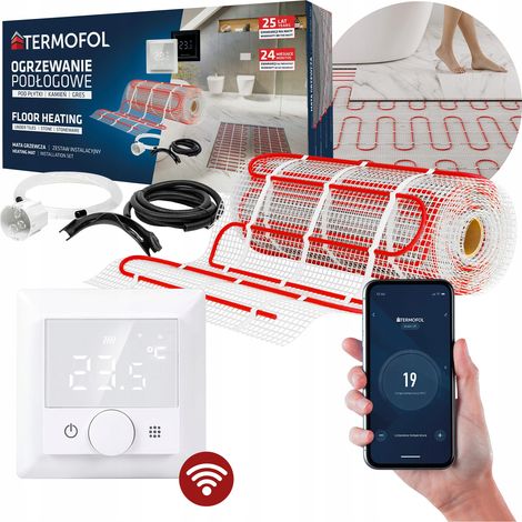 TAPIS CHAUFFANT SOUS CARRELAGE KIT 1,5 m2 150W/m2 + TFH5 WIFI (1/5)