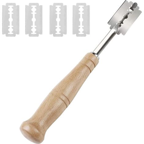 lame Pain, Outil Trancher Pour La Boulangerie, Lame Pain Avec 5 Lames En Acier Inoxydable Pour Dcouper Les Ptes Pain Et Les Bretzels. (1/5)