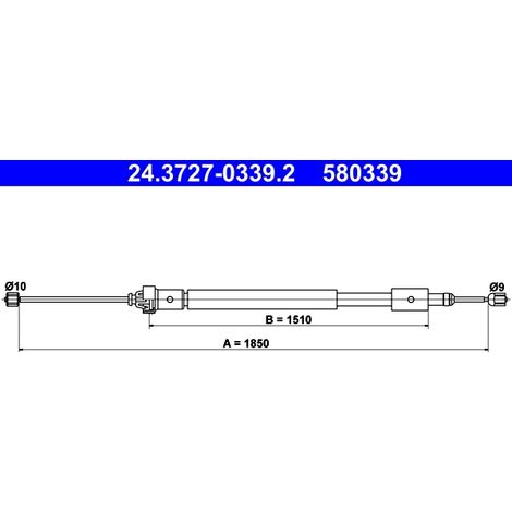 Tirette à câble, frein de stationnement ATE 24.3727-0339.2 CITROËN 4745 R0