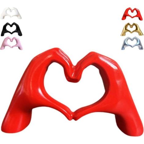 Statue moderne en forme de cœur, décoration bohème pour salon, mariage, Saint-Valentin, étagère, intérieur, cadeau rouge (1/5)