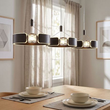 Lampada a sospensione a LED per soggiorno, bianco caldo, bronzo, metallo, L 22 cm (1/5)