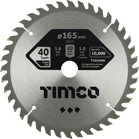 TIMCO Handheld Cordless Circular Saw Blade - 165 x 20 x 40T