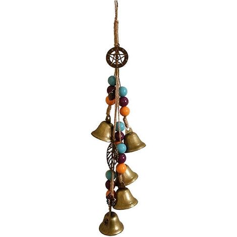 Poignée de porte avec clochette, pendentif en rotin, carillon éolien en cristal, décoration pour la maison ou la chambre. (1/5)