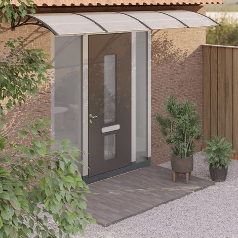 Auvent de porte Store extérieur Marquise Brise-soleil Noir 350x100 cm Polycarbonate XRYJX546313 (1/5)