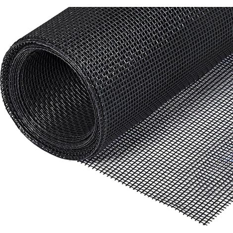Moustiquaire de fenêtre, 150x300cm Moustiquaire au mètre en fibre de verre bricolable avec brosse de nettoyage, moustiquaire pour fenêtre, porte de balcon et salon, Noir (1/5)