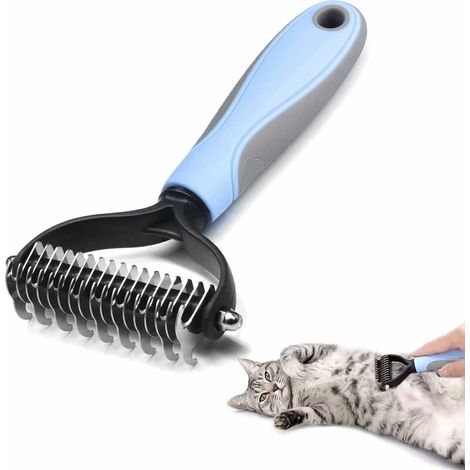 Brosse pour chien, brosse pour chat, peigne de toilettage pour chien, peigne de toilettage et brosse pour chien à poils longs, peigne de toilettage pour chien et chat pour enlever le sous-poil des ani