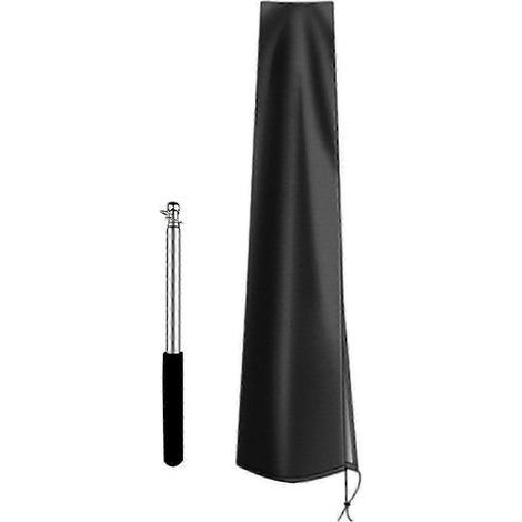 Housse imperméable pour parasol de marché extérieur résistante avec fermeture éclair taille XXL - Noir 240 cm (1/5)