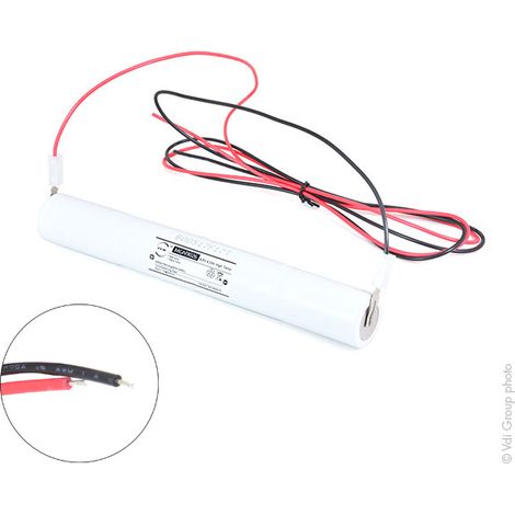 NX - Batterie eclairage secours 4xD ST4 + support + fils 4.8V 4Ah