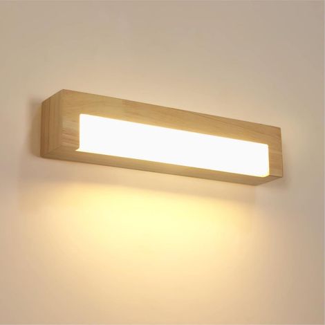 1 Applique Murale LED, Bois Naturel, 18W, Lumière Blanche Chaude 3000K, Pour Salon Chambre (1/5)