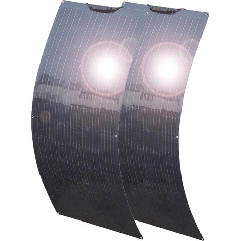 Kit de panneaux solaires, panneaux flexibles 200 W, compatibilité batterie 12 V, 2 x 100 W (1/2)