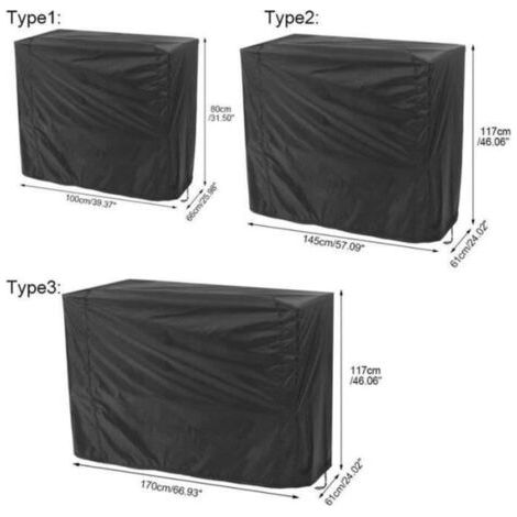 80x66x100cm - Undurchlässiges schwarzes Schutzgehäuse für den Grill, Schutzzubehör. (1/5)