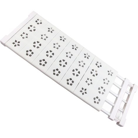 Étagère extensible blanche à tension pour placard, sans perçage, télescopique, avec séparateur, largeur 24 cm, longueur 75 à 120 cm / 29,5 à 47,2 pouces (1/5)