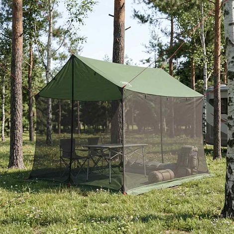 Tarp de Camping avec Parois en Maille Moustiquaire Polyester Vert 270 x 210 x 210 cm - PANGIVO (1/5)