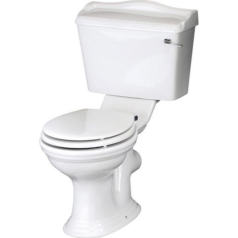 Nuie Traditional Wooden Toilet Seat with Chrome Hinges - White (1/4)