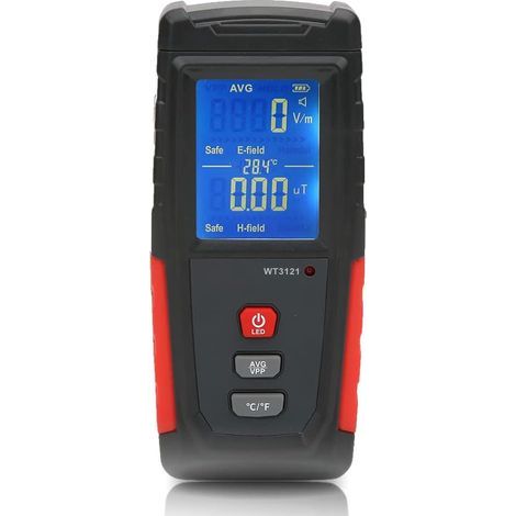 Détecteur de rayonnement de champ électromagnétique Mini compteur de poche numérique LCD EMF pour ordinateur portable à domicile Test de rayonnement de câble haute tension à micro-ondes, etc. (1/5)