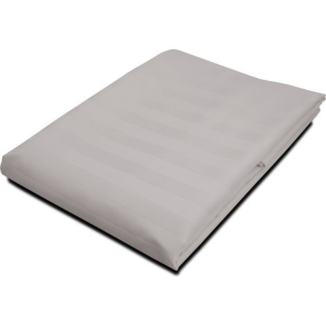 Spannbettlaken aus Baumwolle, gestreift, Bambusfaser, 220 x 260 cm, grau (1/5)