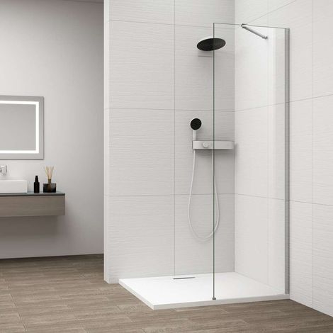 Polysan Esca - Parete doccia Walk-In 50x210 cm, Antidrop, vetro trasparente/cromo ES1050-01 (1/4)