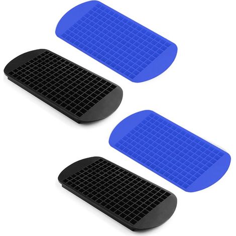 Mini-Eiswürfelform – 160 Mulden – BPA-freies Silikon – gefriergeeignet – mit Deckel – für Getränke, Suppen und Babynahrung – 2er-Pack (1/5)