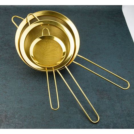 Acier inoxydable 304 et maille fine - Lot de 3 - Passoire de cuisine de qualité (1/4)