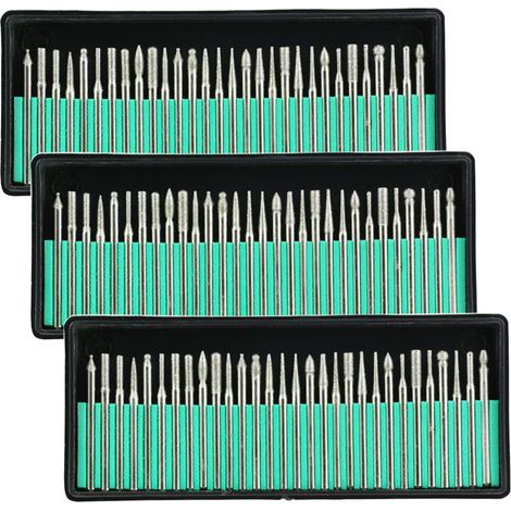 Diamond Burr Bits Drill Glass Metal Gemstone for Dremel Grinding Rotary Tool, 90 Pcs 1/8-inch (3 mm) (1/5)