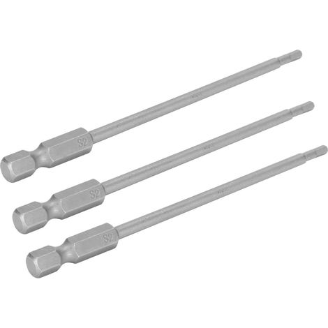 2.5mm Allen wrench bit, hardened electric screwdriver bit with magnetic tip, S1/4 100mm (sold in packs of 10, shipped in plastic box) (1/5)