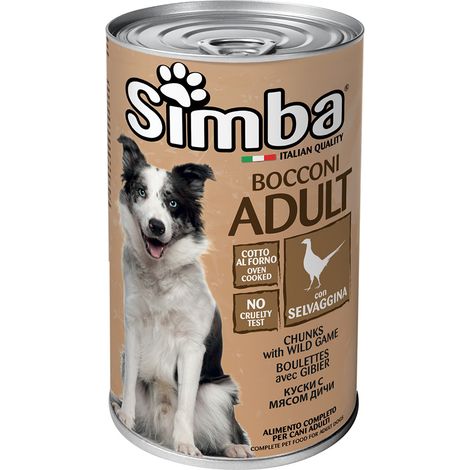 BOCCONI PER CANI 'SIMBA' selvaggina - gr 1230- 12 pezzi  - MONGE