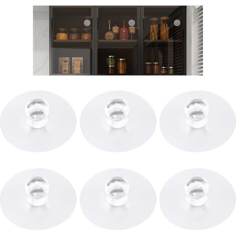 6 Boutons de Tiroir Autocollants  Acrylique sans Perçage, Parfait pour Meubles, Fenêtres, Placards et Cuisine (1/5)