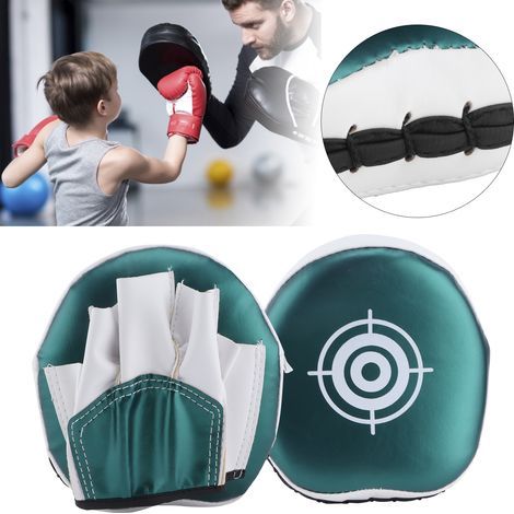 Gants de boxe courbés pour enfants, cibles d'entraînement mini, mitaines de frappe vertes (1/5)