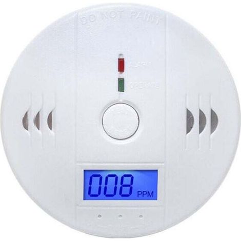 Kohlenmonoxidmelder mit Digitalanzeige und akustischem Alarm für den Heimgebrauch, batteriebetrieben (AA-Batterie nicht im Lieferumfang enthalten), freistehende Installation - Crezuo