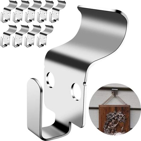 Lot de 10 crochets robustes en acier inoxydable avec revêtement en vinyle pour suspendre des décorations de Noël extérieures (1/5)