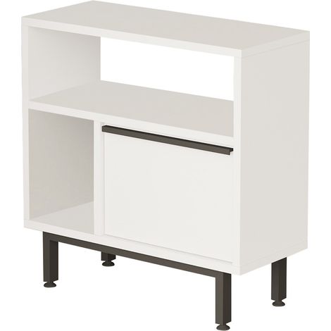 Table d'appoint en bois "Calvin" - 60 x 25 x 60 cm - Blanc (1/4)