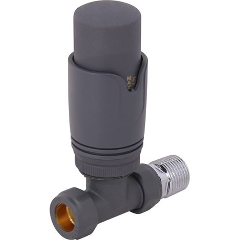 NRG Standard Anthracite Straight Thermostatic Radiator Valve Central Heating Taps