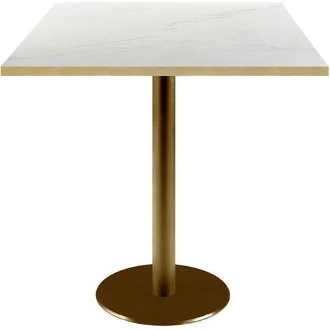 Table 70 x 70 cm Rome bistrot marbre translucide