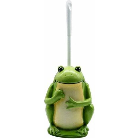 Brosse WC compacte en résine pour salle de bain Motif grenouille Vert (1/5)