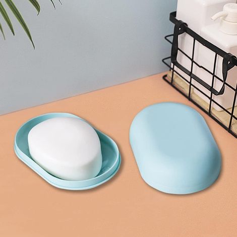 Lot de 2 porte-savon étanches - Pour douche, voyage, randonnée, salle de bain, école, salle de sport - Rose et blanc