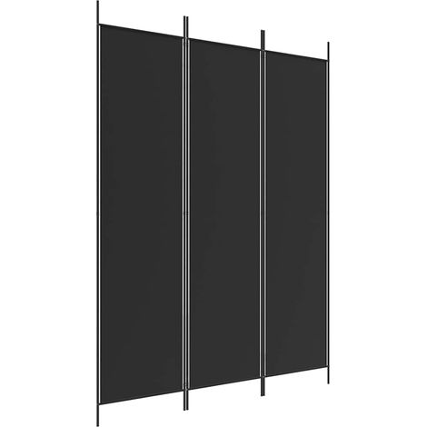 Paravent Cloison de séparation 3 panneaux, Pour Jardin, Balcon, Terrasse Noir 150x200 cm Tissu OIB5470E