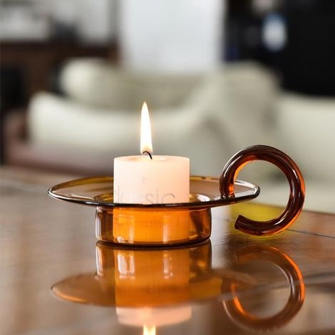 Portacandele in vetro trasparente e resistente al calore, lampada aromatica, cena a lume di candela, stile zen, stile retrò, antivento, copri candeliere, decorazione da tavola (1/4)