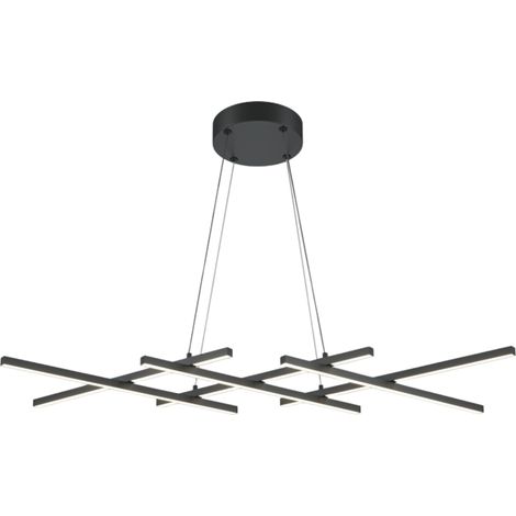 Maytoni Halo Lampadario a sospensione decorativo moderno da soffitto, nero, 800 lm, paralume bianco (1/5)